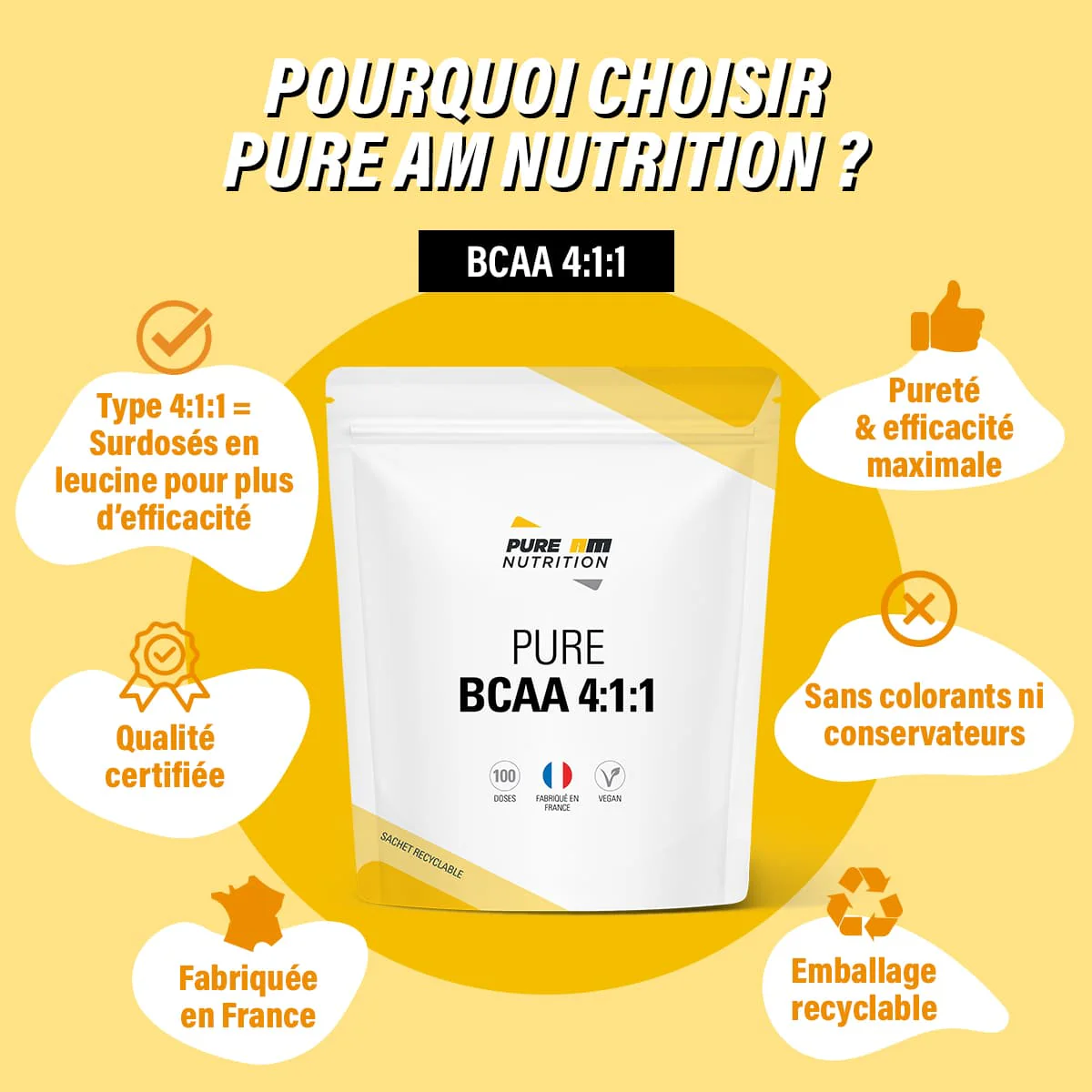 PURE BCAA 4:1:1 poudre - Image 3